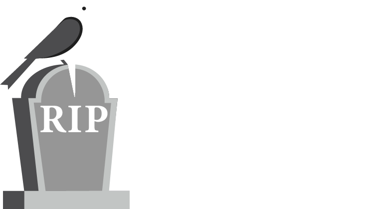 RIP Insurance logo: a bird perched on a headstone